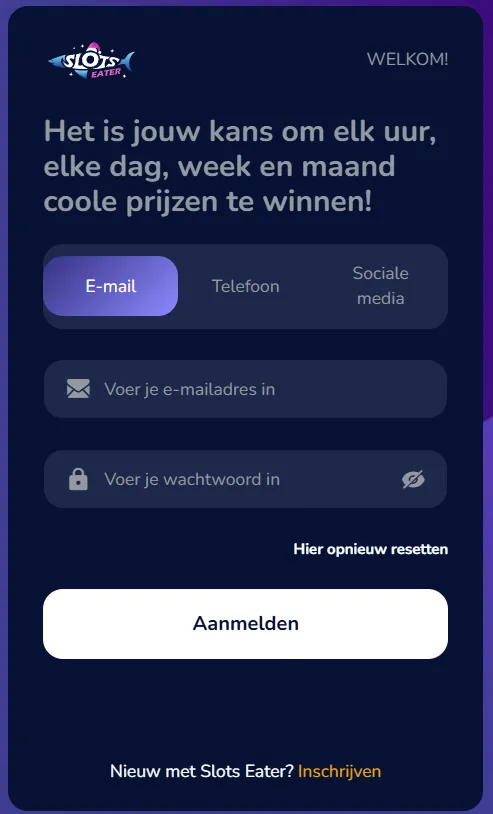 Registratie Slotseater casino – meld je aan en ontvang je welkomstbonus